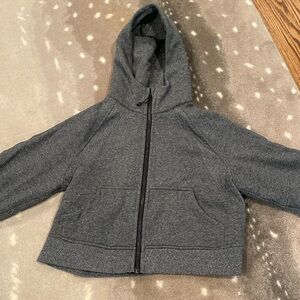 Grey cropped oversized scuba zip up